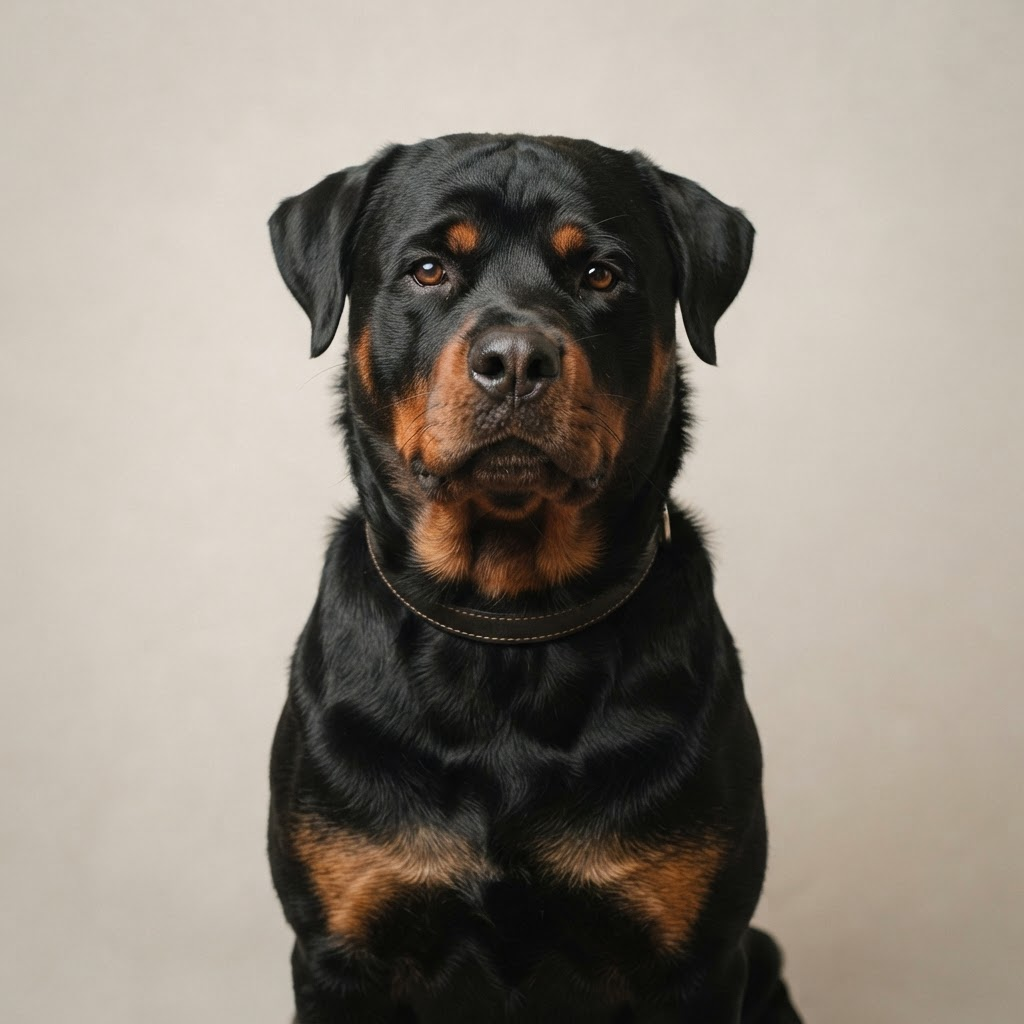 A friendly Rottweiler