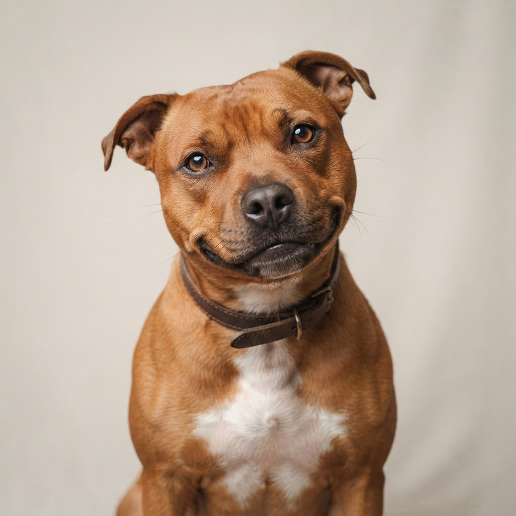 A friendly Staffordshire Bull Terrier