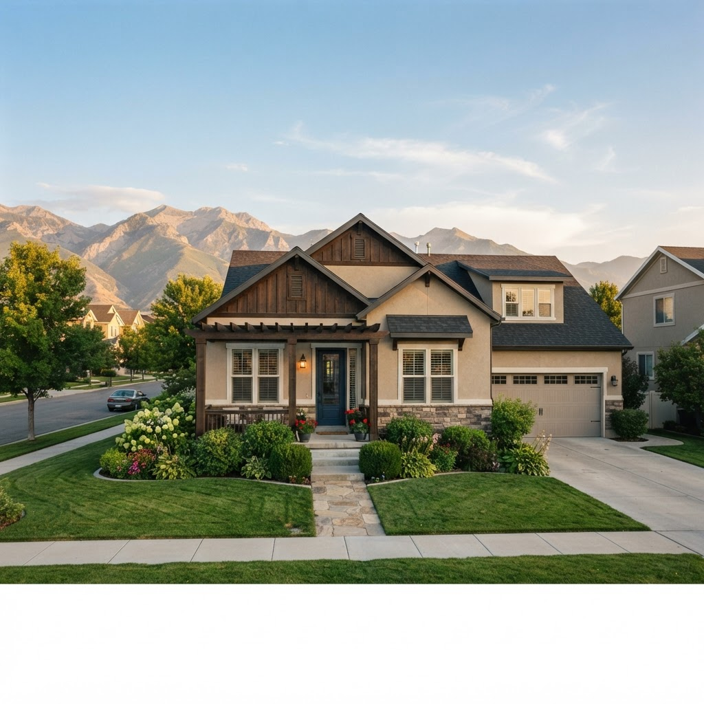 A well-maintained Utah rental home with the Wasatch mountains in the background